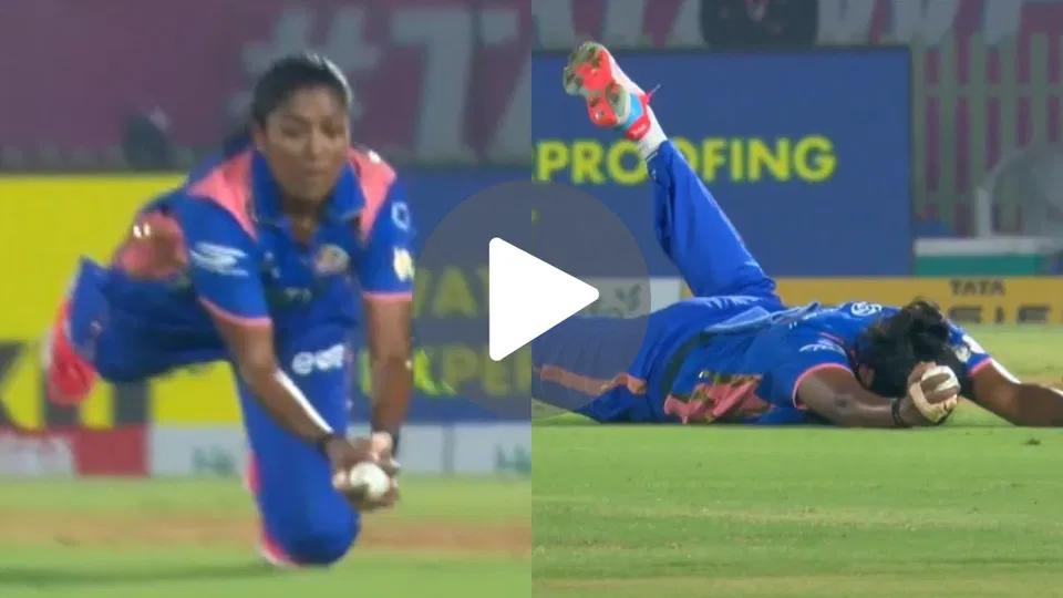 Watch- Sajeevan Sajana pulls off incredible one-handed blinder in crucial WPL clash Watch- Sajeevan Sajana pulls off incredible one-handed blinder in crucial WPL clash